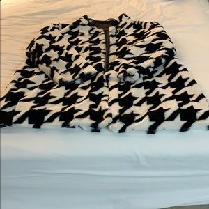 Adrienne Landau faux fur coat (white and black)